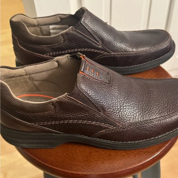 NWOT Rockport Trutech Men's Brown Leather Slip-On Shoes Size 9.5 - Picture 3 of 7